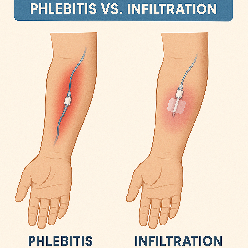 Read more about the article Phlebitis vs Infiltration: What’s the Difference and Why It Matters for IV Therapy